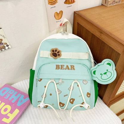 Cute Bear Kids Backpack – Lightweight School Bag with Multi Pockets