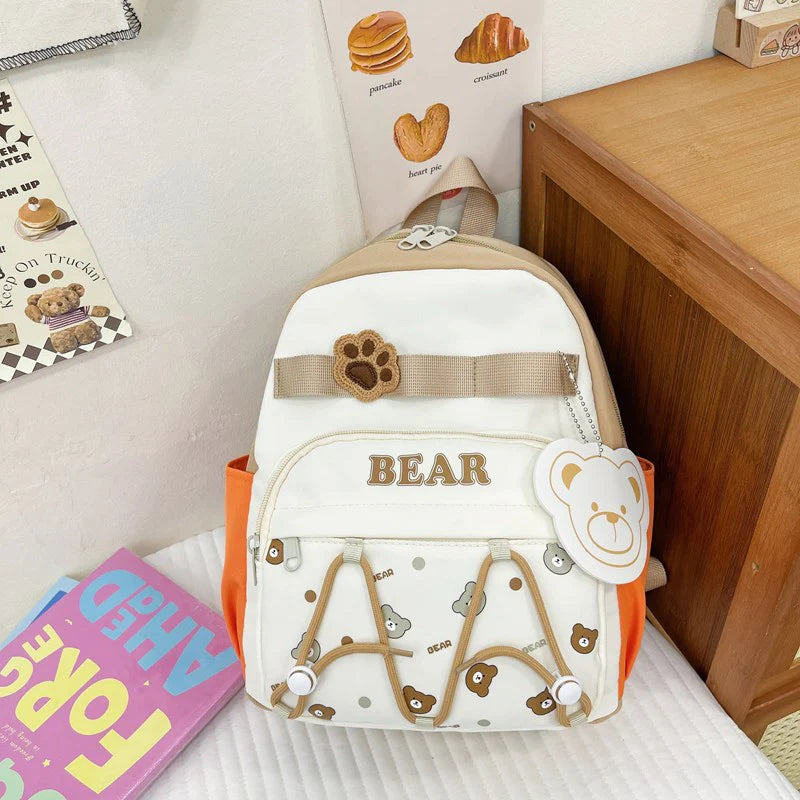 Cute Bear Kids Backpack – Lightweight School Bag with Multi Pockets