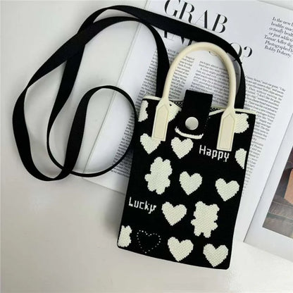 Mini Knitted Crossbody Bag – Cute Phone Sling Bag for Women & Girls