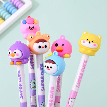 Super Cute Cartoon Pencil Set (Pack of 6) – HB Pencils with Eraser Tops for Kids