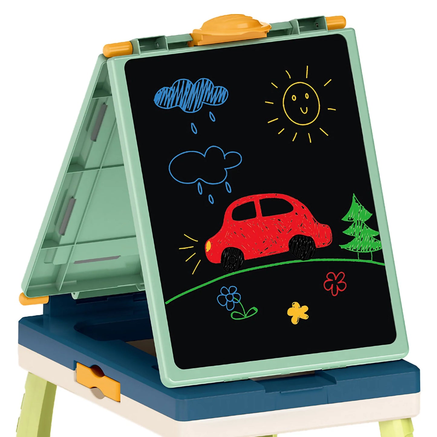 My First Art Studio Double-Sided Drawing Board for Kids | 3-in-1 Painting, Writing & Chess Game Set