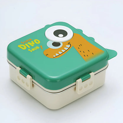 Cute Dino Kids Lunch Box – Stainless Steel Leakproof Bento Lunch Box with Compartments (8+ Years)