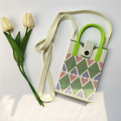 Mini Knitted Crossbody Bag – Cute Phone Sling Bag for Women & Girls