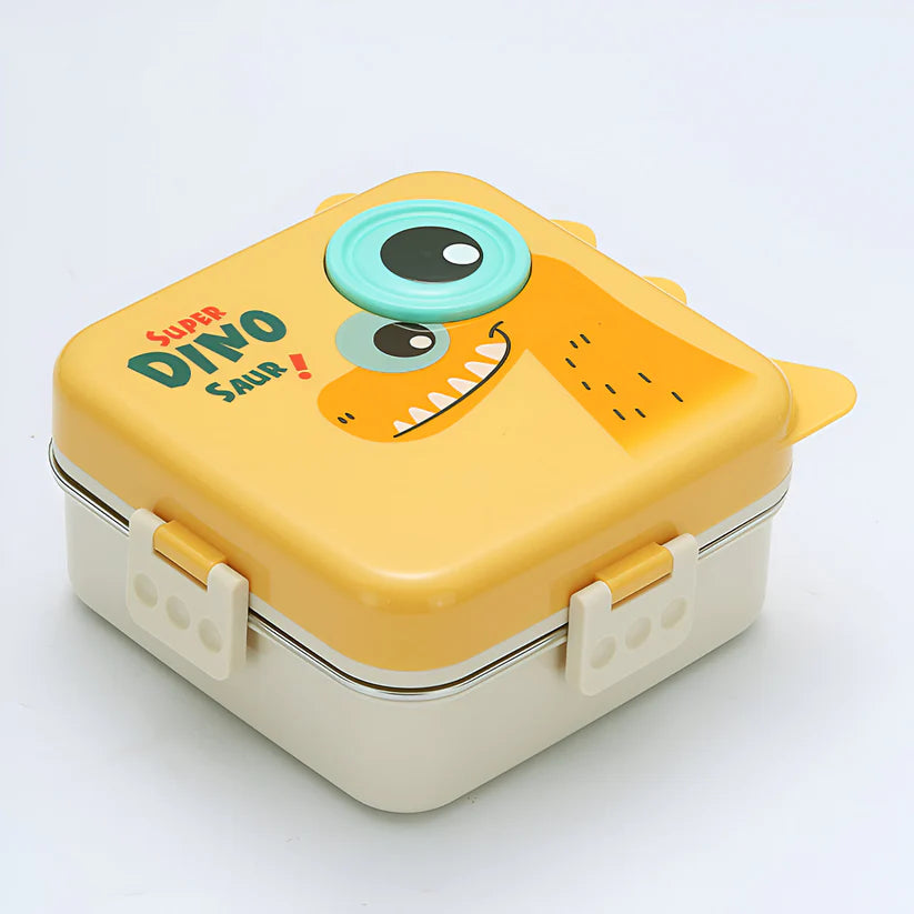 Cute Dino Kids Lunch Box – Stainless Steel Leakproof Bento Lunch Box with Compartments (8+ Years)