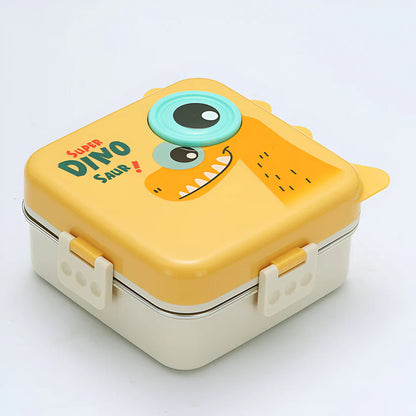 Cute Dino Kids Lunch Box – Stainless Steel Leakproof Bento Lunch Box with Compartments (8+ Years)