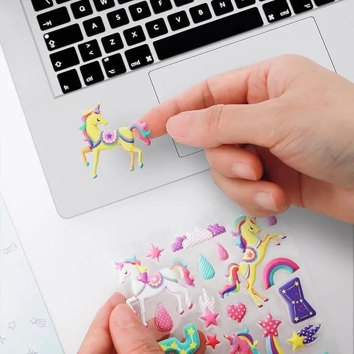 Self-Adhesive Kawaii 3D Puffy Stickers Set (Unicorn)- Set of 2