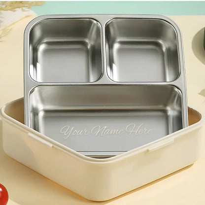 Cute Dino Kids Lunch Box – Stainless Steel Leakproof Bento Lunch Box with Compartments (8+ Years)
