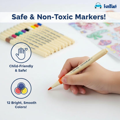 ColorPop StickerBlast Fashion Girl Coloring Kit – Markers + Sticker Activity Set