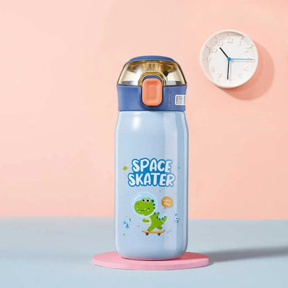 Stainless Steel Insulated Sipper Water Bottle (500ml)-Space Skater Cartoon