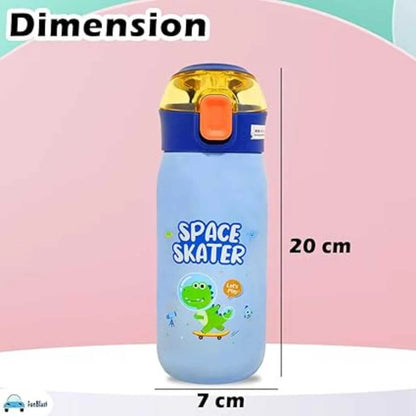 Stainless Steel Insulated Sipper Water Bottle (500ml)-Space Skater Cartoon