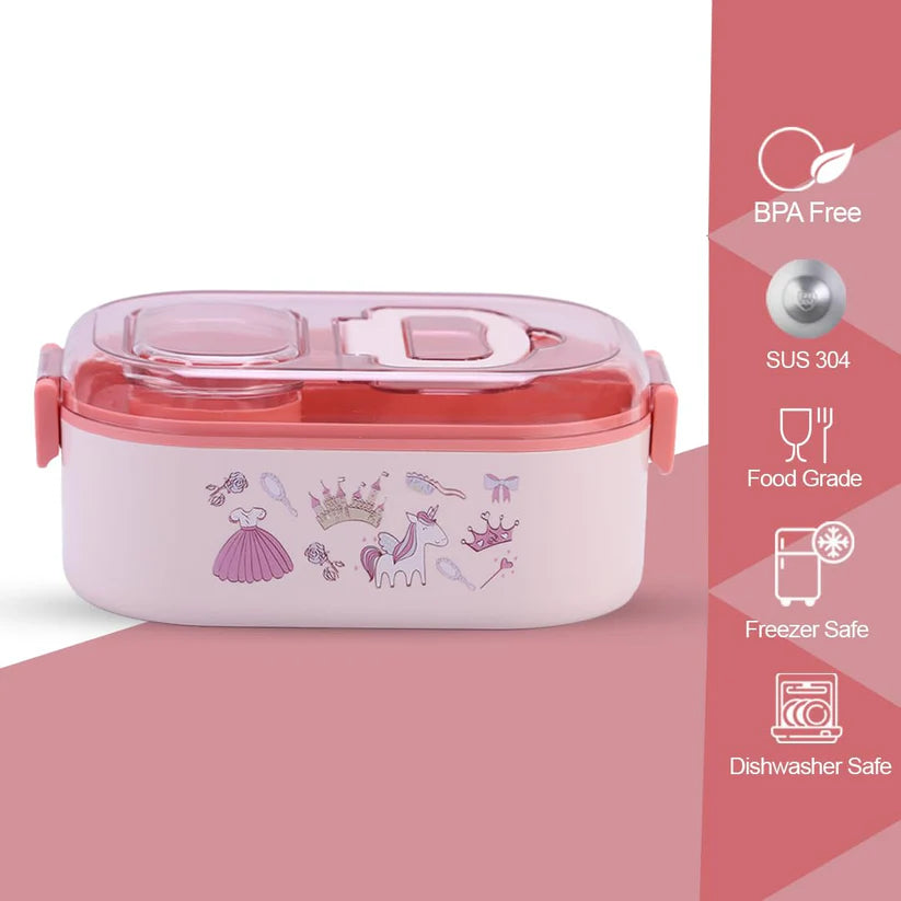 Leakproof Kids Lunch Box – Stainless Steel Bento Lunch Box with Compartments (6+ Years)