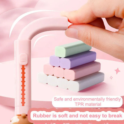Cute Cartoon Push-Pull Eraser – Retractable Silicone Eraser for Kids