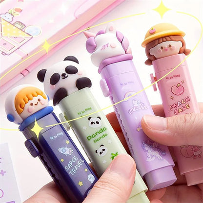 Cute Cartoon Push-Pull Eraser – Retractable Silicone Eraser for Kids