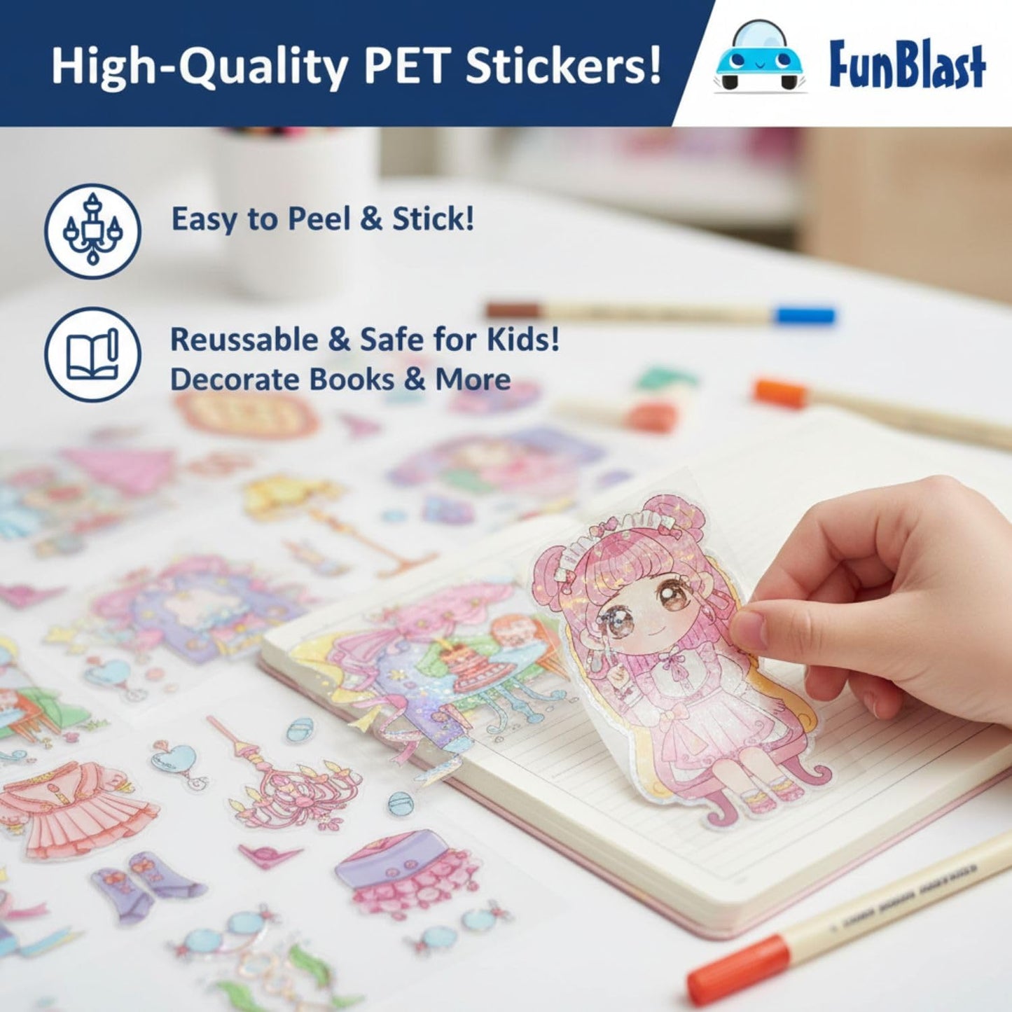 ColorPop StickerBlast Fashion Girl Coloring Kit – Markers + Sticker Activity Set
