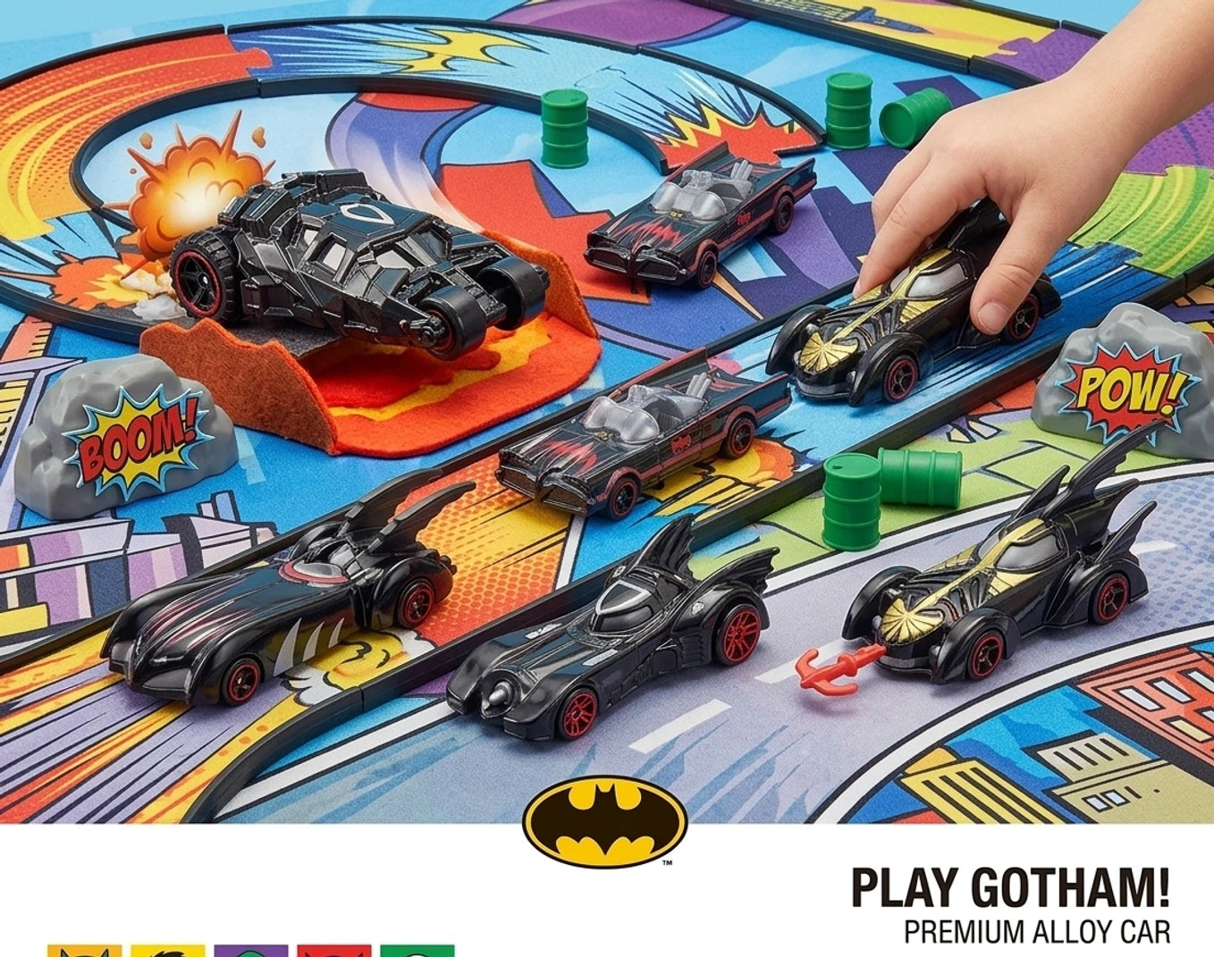 Superhero Bat Car Toy Set (Pack of 6) – Mini Die-Cast Action Cars for Kids