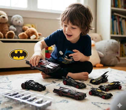 Superhero Bat Car Toy Set (Pack of 6) – Mini Die-Cast Action Cars for Kids