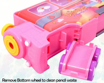 Unicorn Train Pencil Box for Kids – Multi-Compartment Storage Case with Wheels